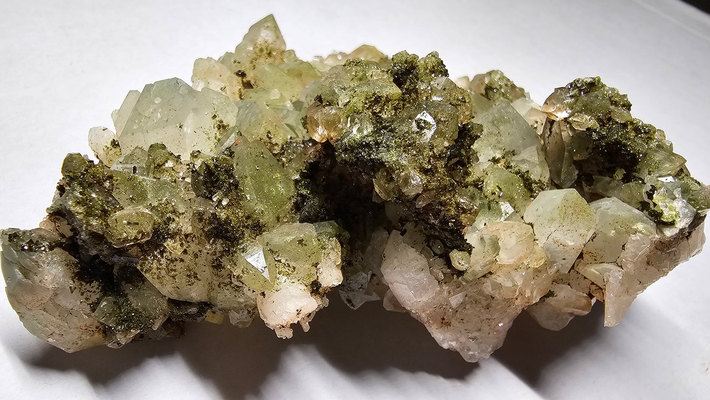 Double sided Druzy Forest Epidote with Quartz (Turkey) E4