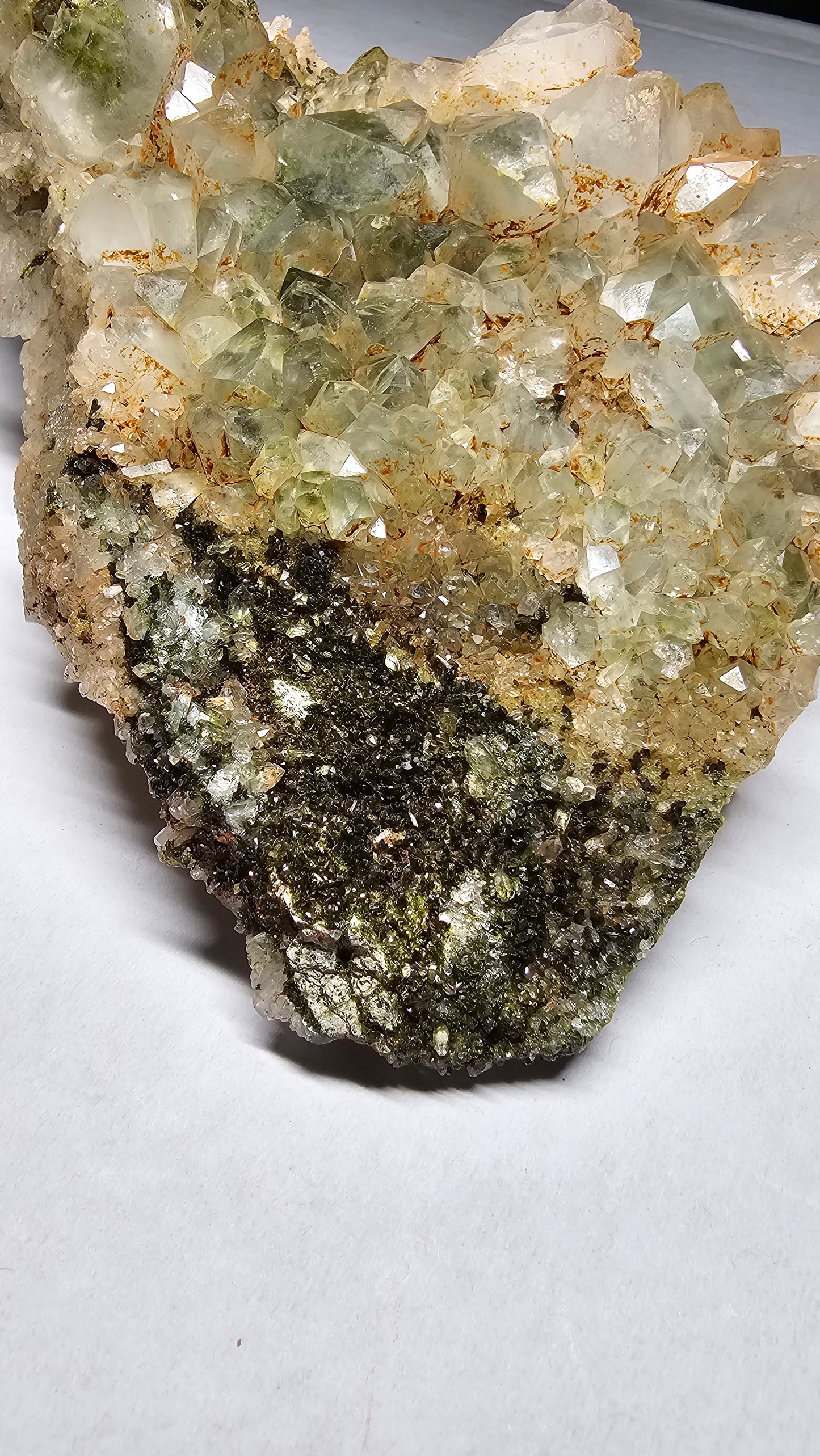 Double sided Druzy Forest Epidote with Quartz (Turkey) E4