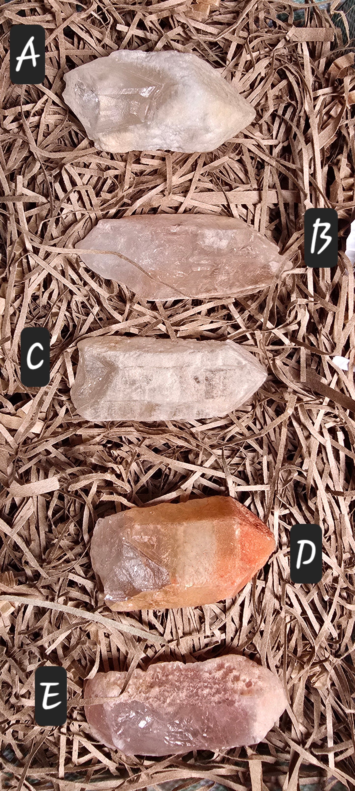 Dreamsicle Lemurian Quartz (A-E)