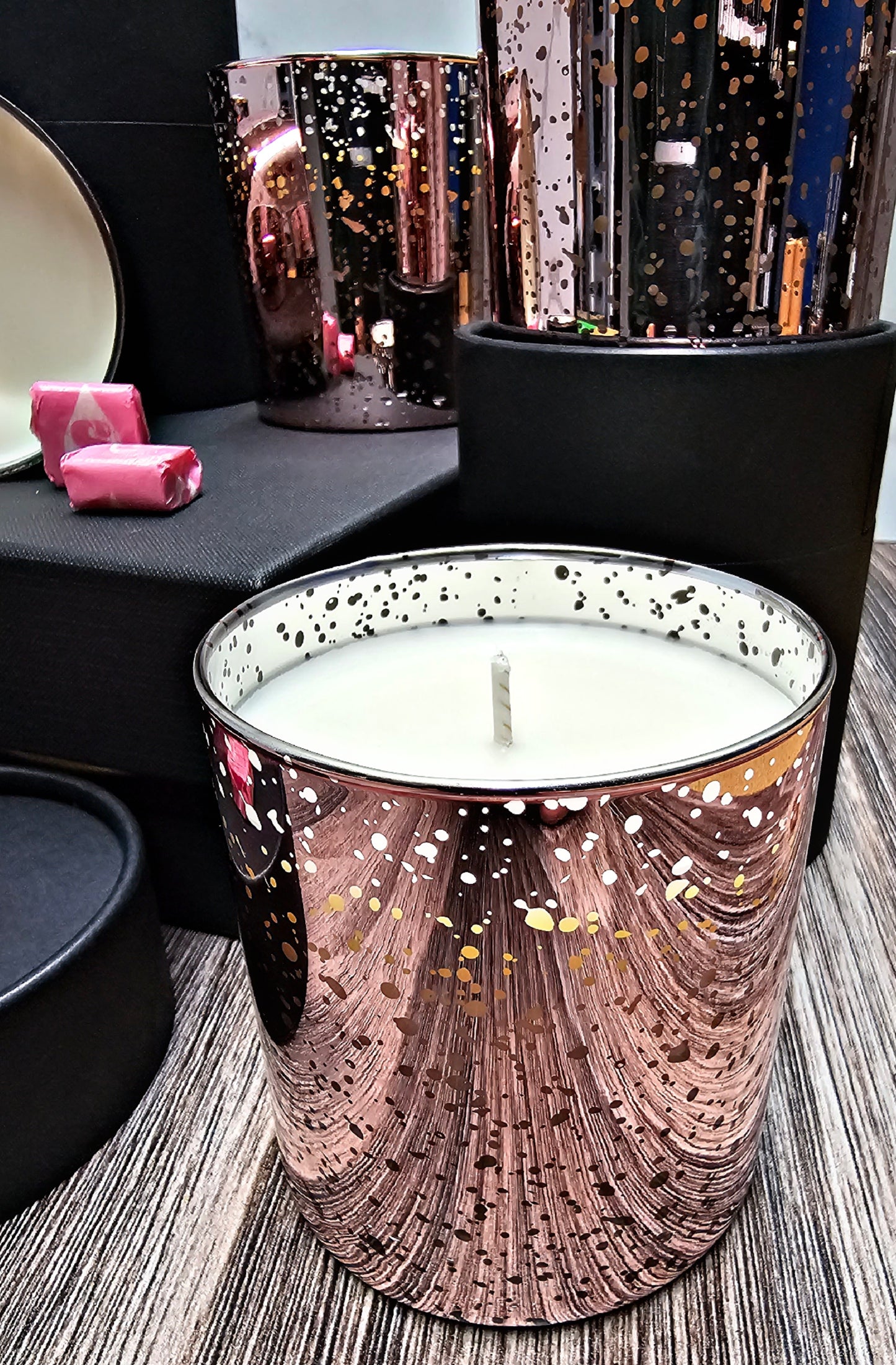 Pink Starburst Hand Poured, Soy Candle