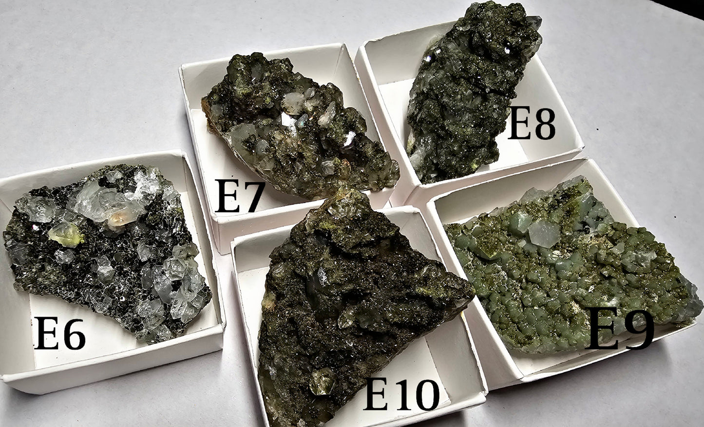 Druzy Forest Epidote with Quartz (Turkey) E6 - E10