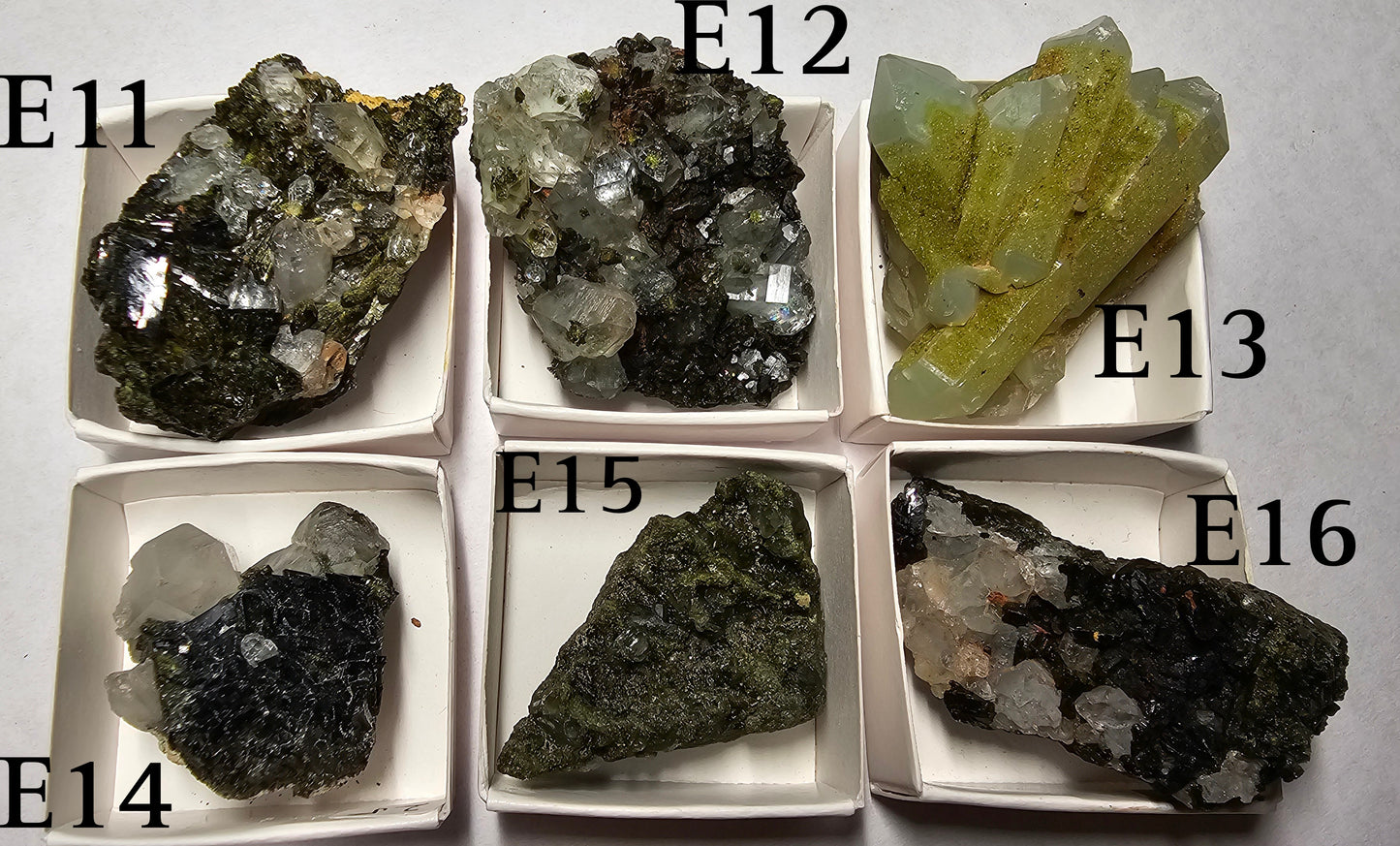 Druzy Forest Epidote with Quartz (Turkey) E11-E16