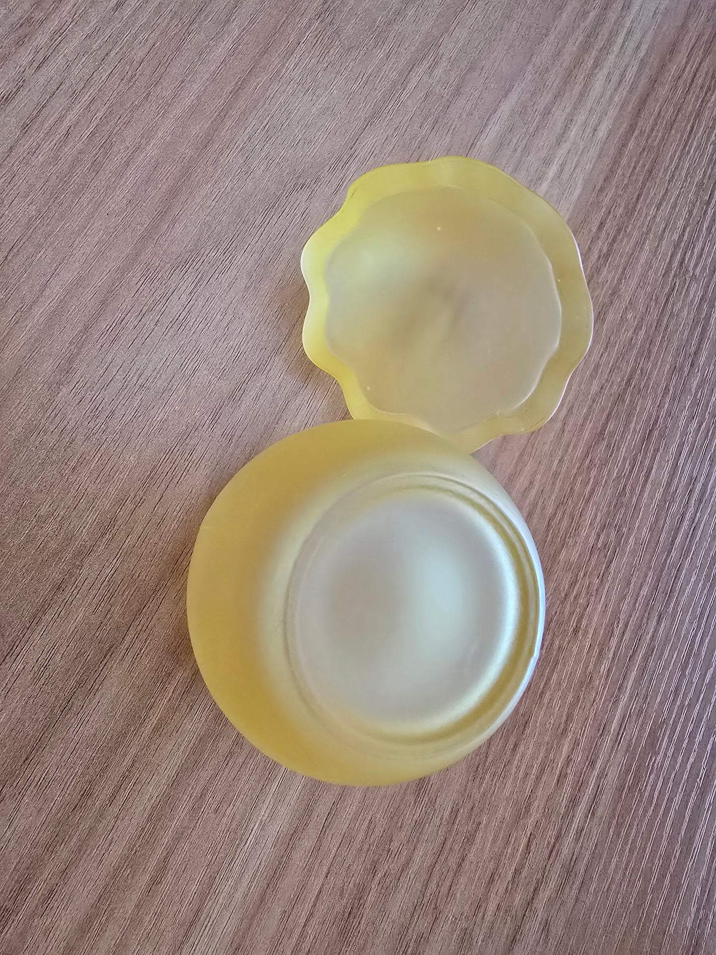 Frosted Easter Eggs Pastel Glass Trinket Box, Yellow