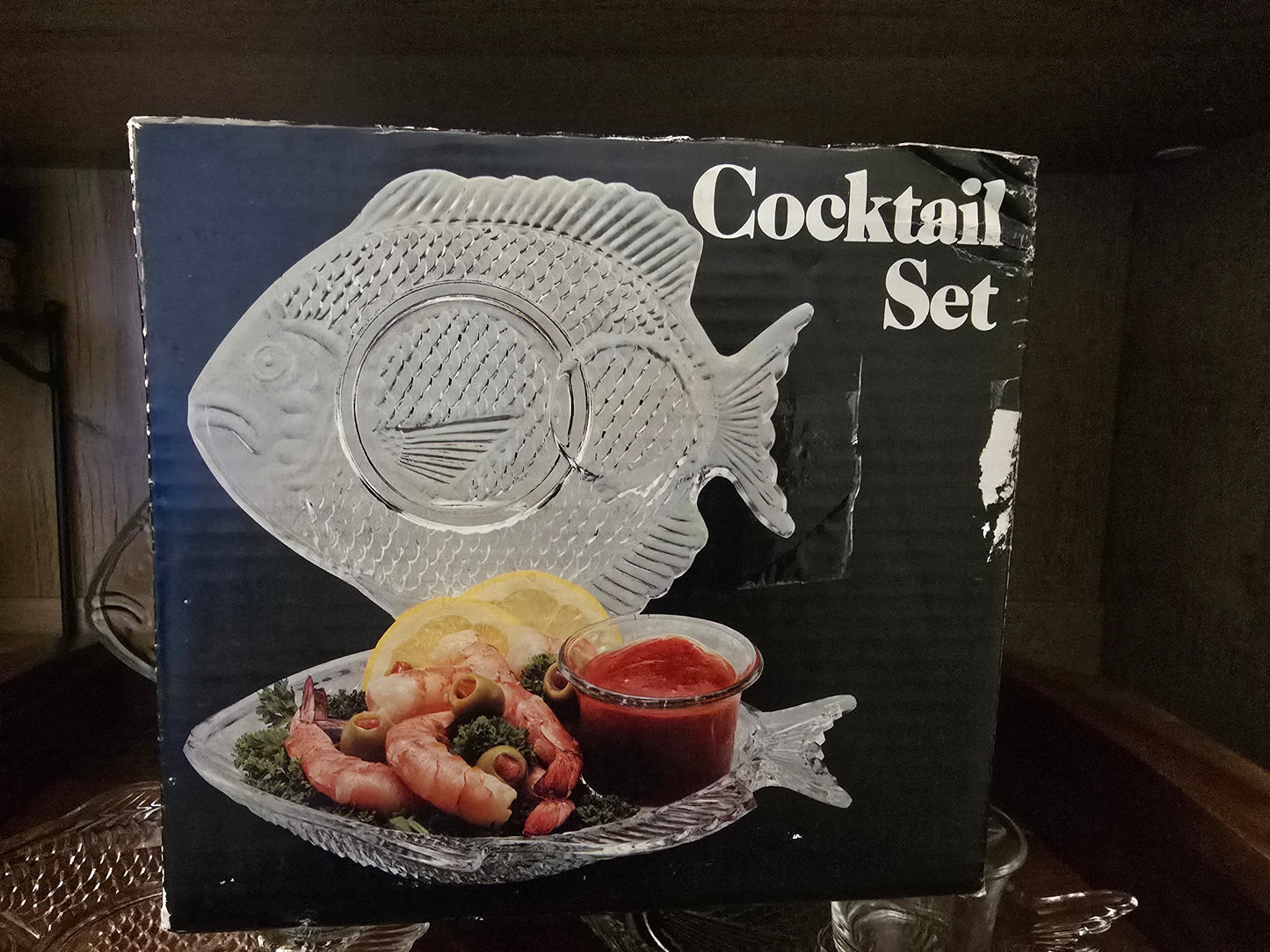 Vintage Leonard Silver mfg. Seafood Cocktail Set, crystal, vintage 1980s, 8 Piece