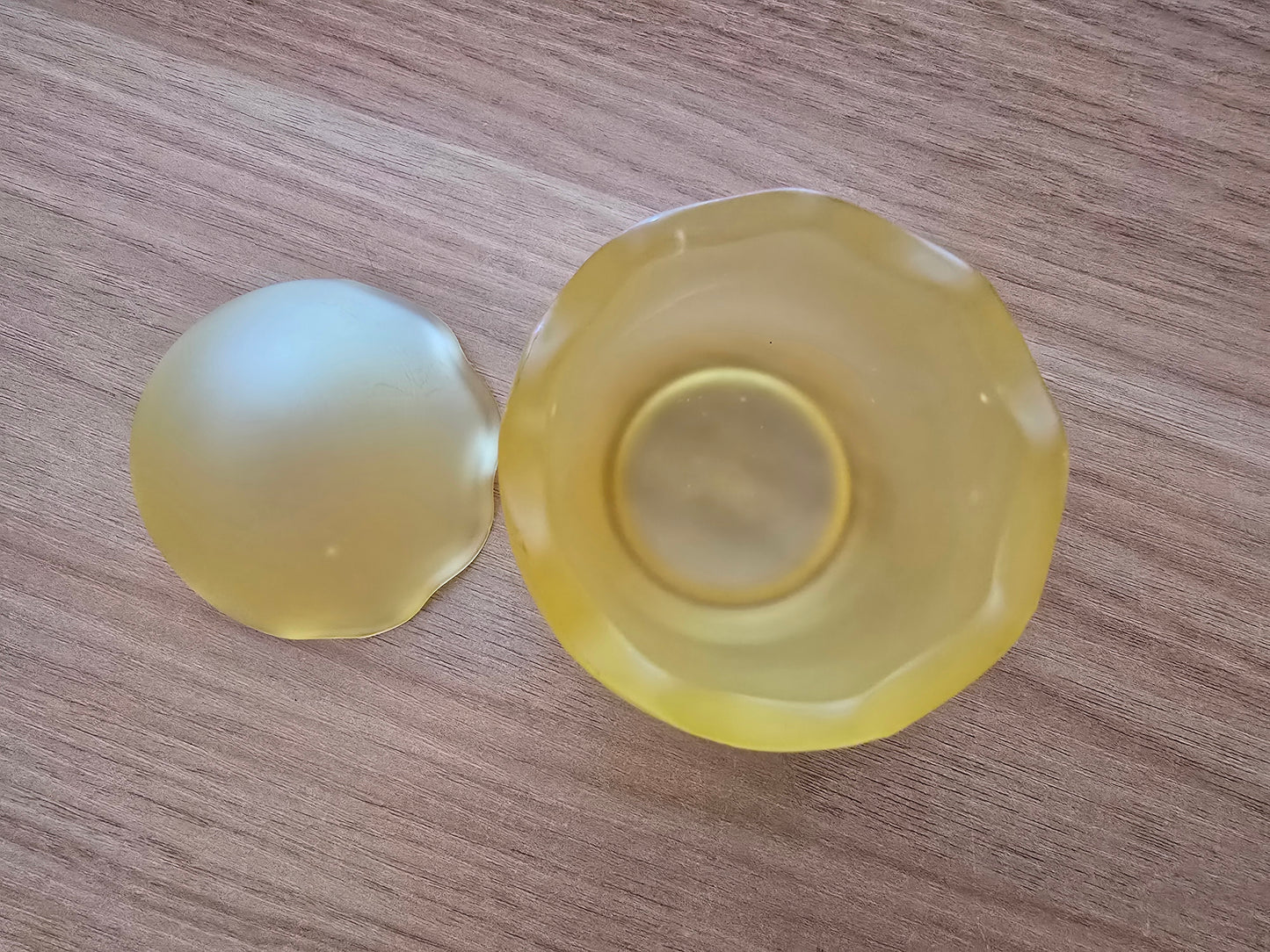 Frosted Easter Eggs Pastel Glass Trinket Box, Yellow