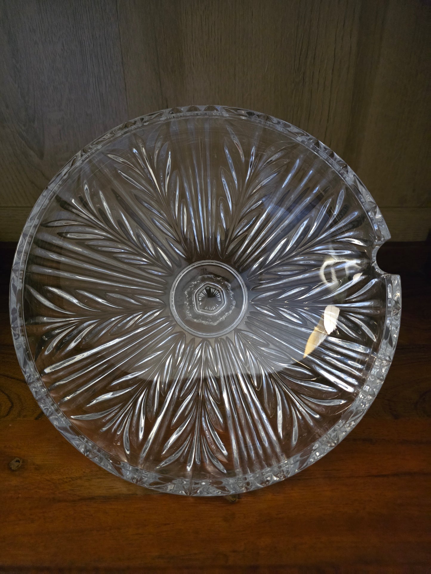 Vintage 8-Pc Anna Hutte Germany "Rosaline" 24% Lead Crystal Punch Bowl & 6 Cups