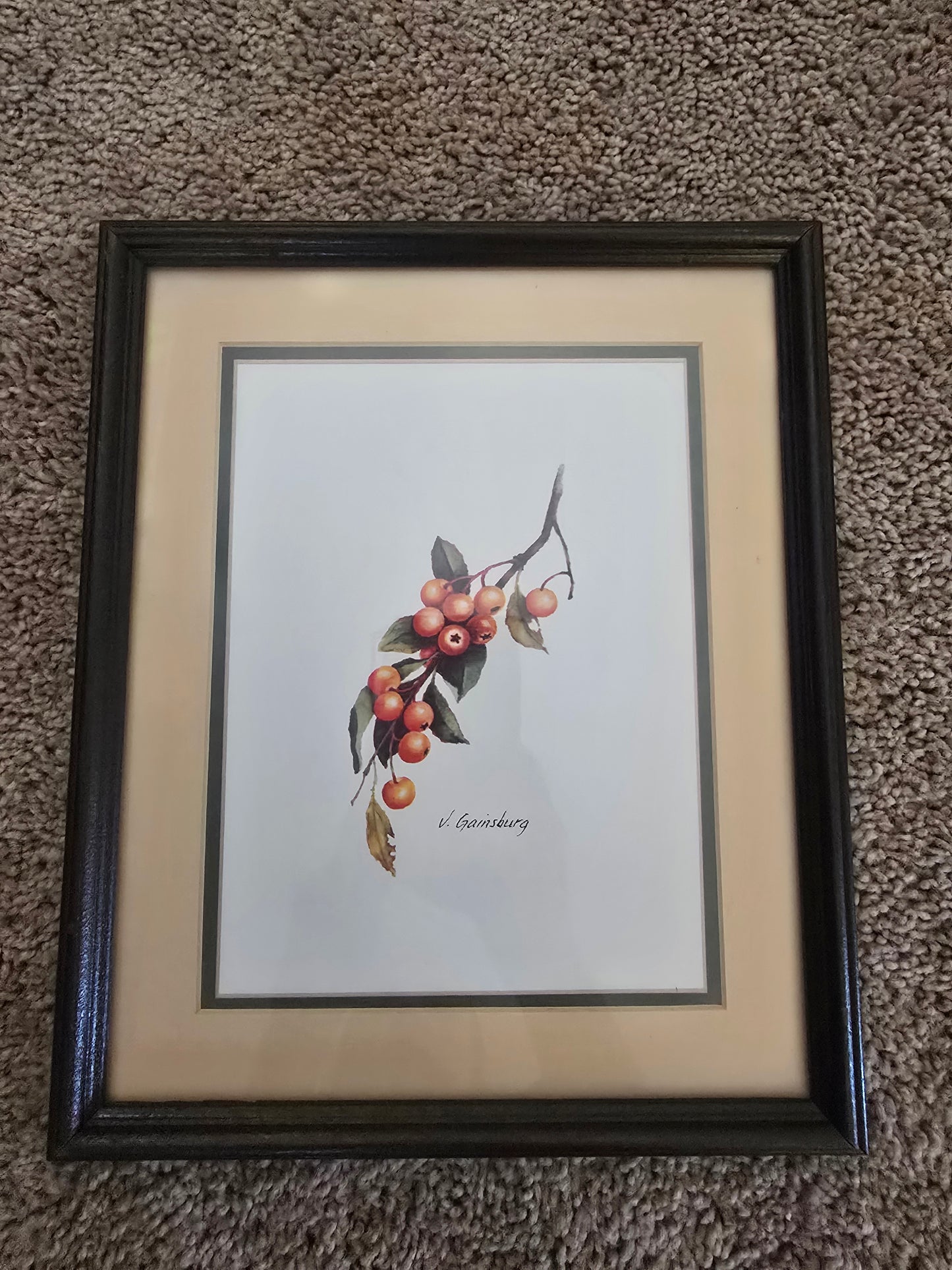 V Gainsburg, framed art 10 x 12