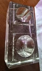 Antique Solid Clear Glass Double Hole Inkwell