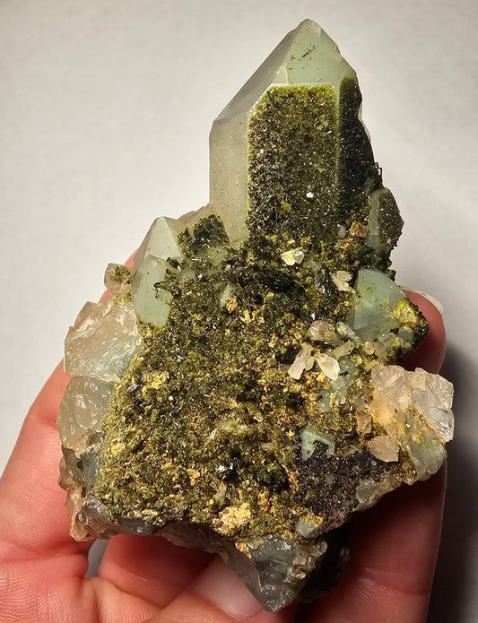 Druzy Forest Epidote with Quartz (Turkey) E2