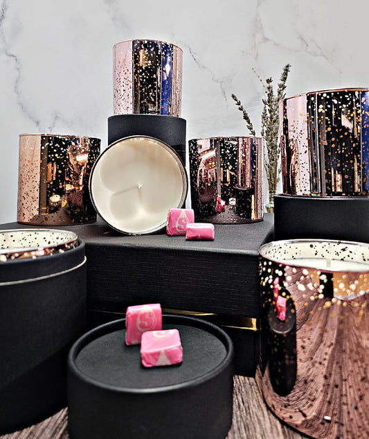 Pink Starburst Hand Poured, Soy Candle