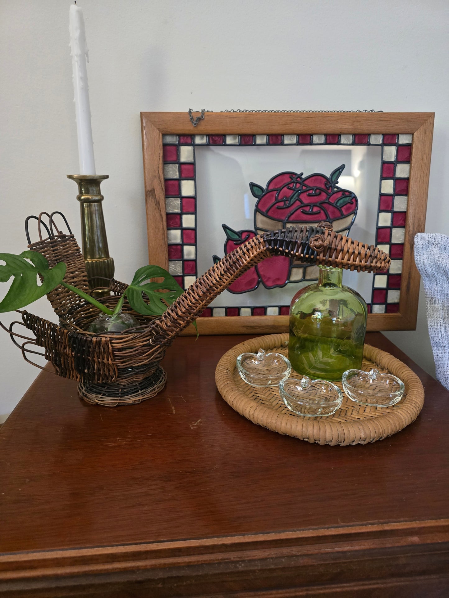 Apple Basket "Stained Glass" homemade