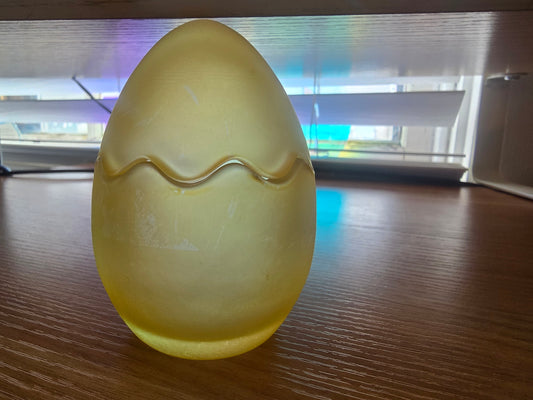 Frosted Easter Eggs Pastel Glass Trinket Box, Yellow