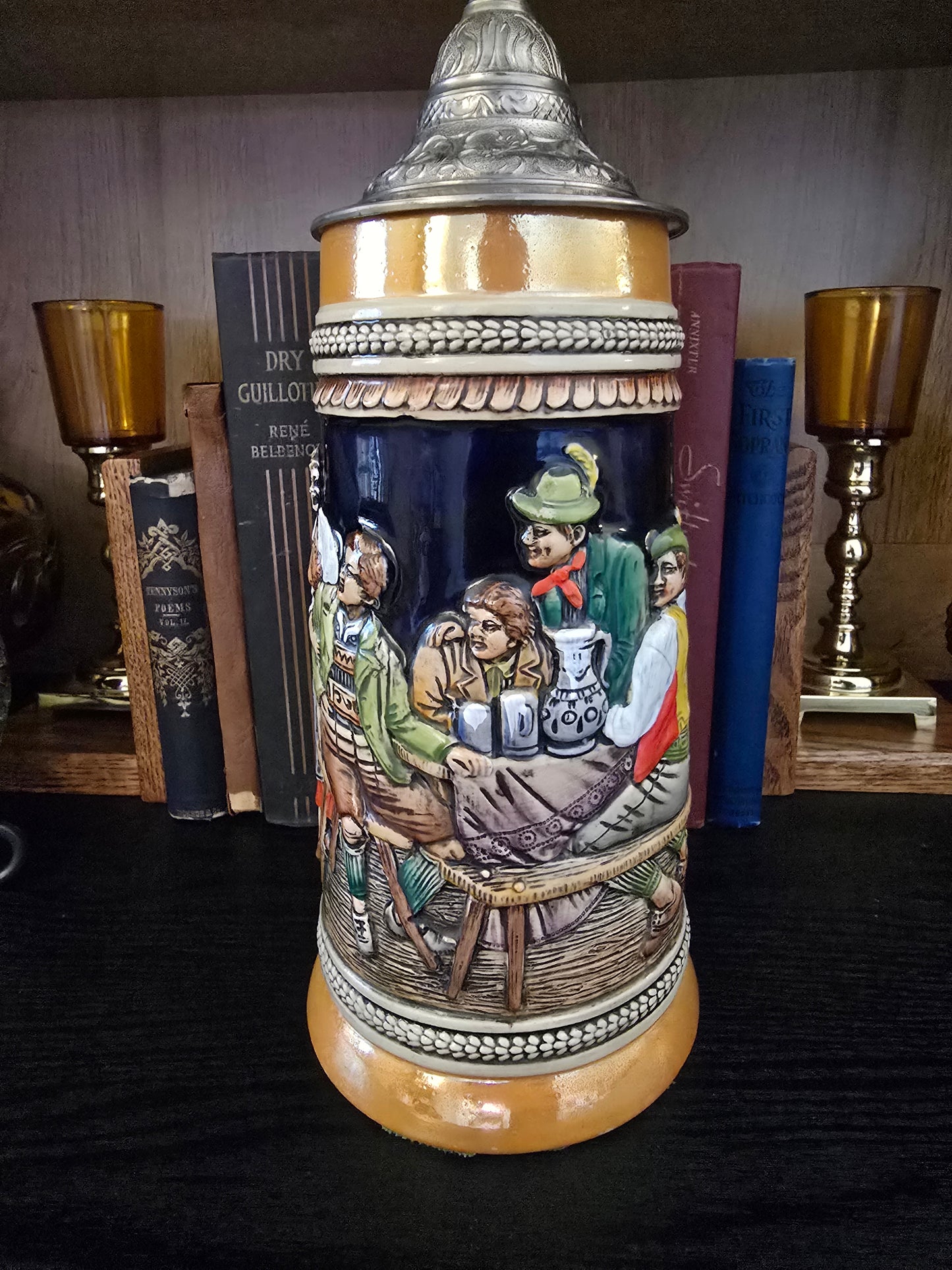 Vintage Gerzit W. German Beer Stein "Froh beim Bier Das lieben wir" 11"