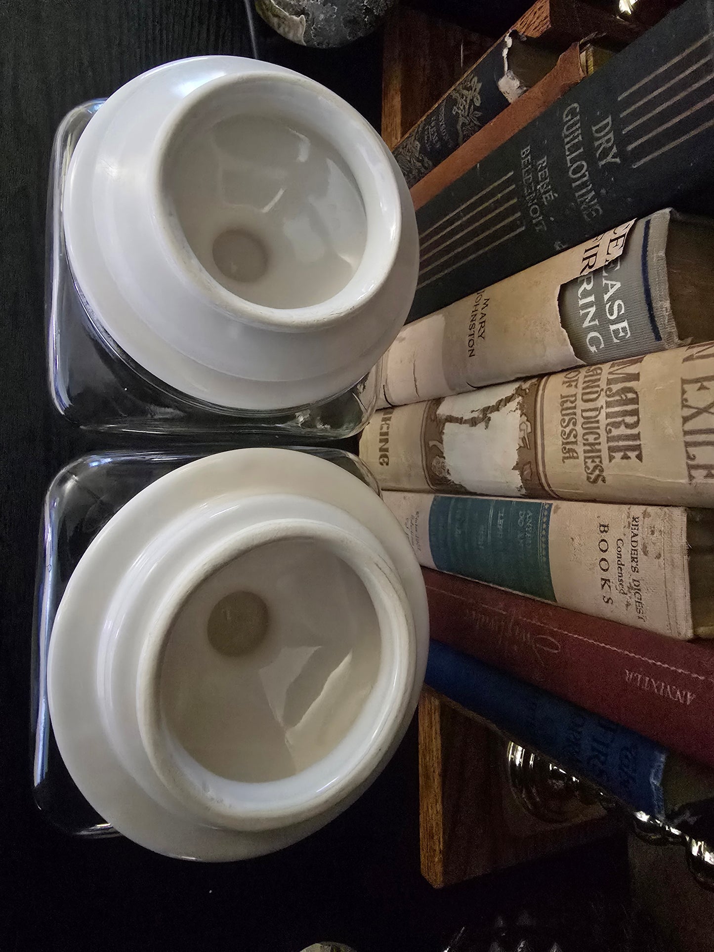 Pfaltzgraff Christmas Heritage Small Square Glass Canister with Lid, Set of 2