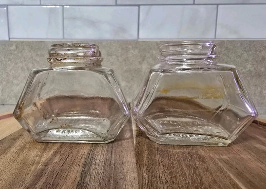 Vintage / Antique Waterman’s Glass 2 ounce Ink Bottle Lot Of 2